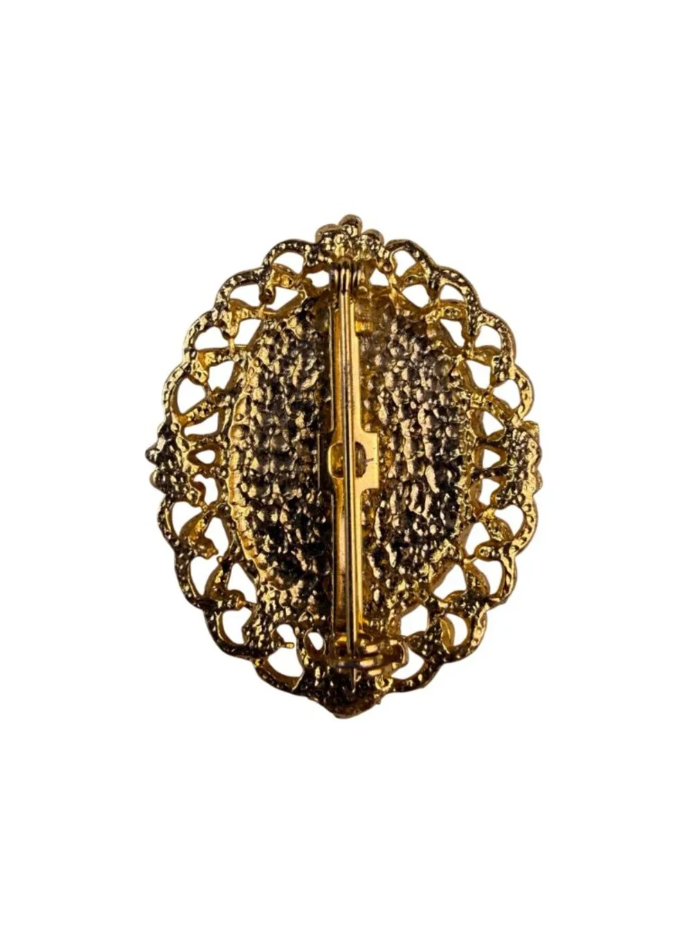 Mid-20Th Century Womens Gold Tone Cameo Brooch Carved Profile